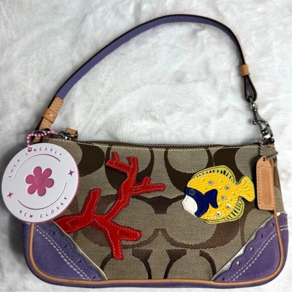 y2k COACH Vintage Limited Ed Signature Fish Demi Mini Bag Purse - Picture 1 of 7